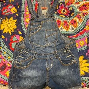 *vintage* Cut off denim medium wash overalls